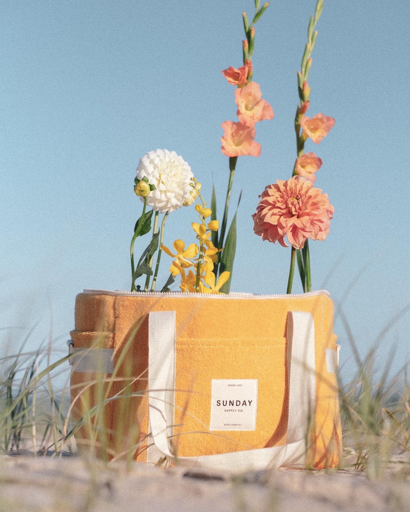 Golden Towelling Cooler Bag