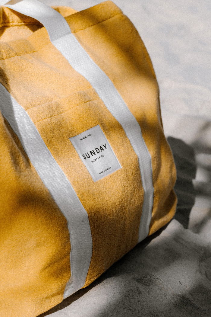 Golden Towelling Beach Bag