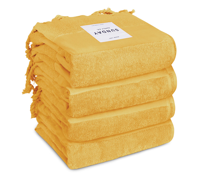 Golden Beach Towel Set of 4 Beach Towel Set