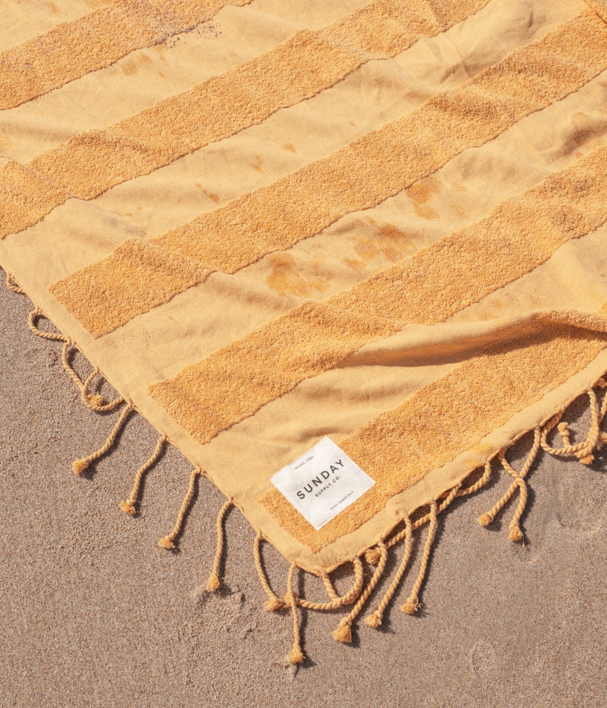 Hencely Sand Free Turkish Beach Towel Gold - Set of 6