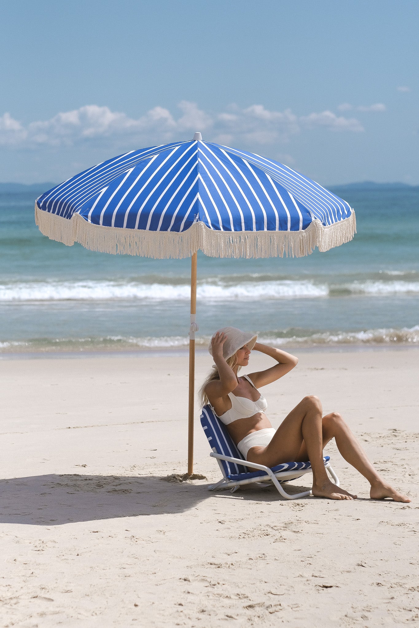 Seaside Beach Umbrella & Beach Chair Set