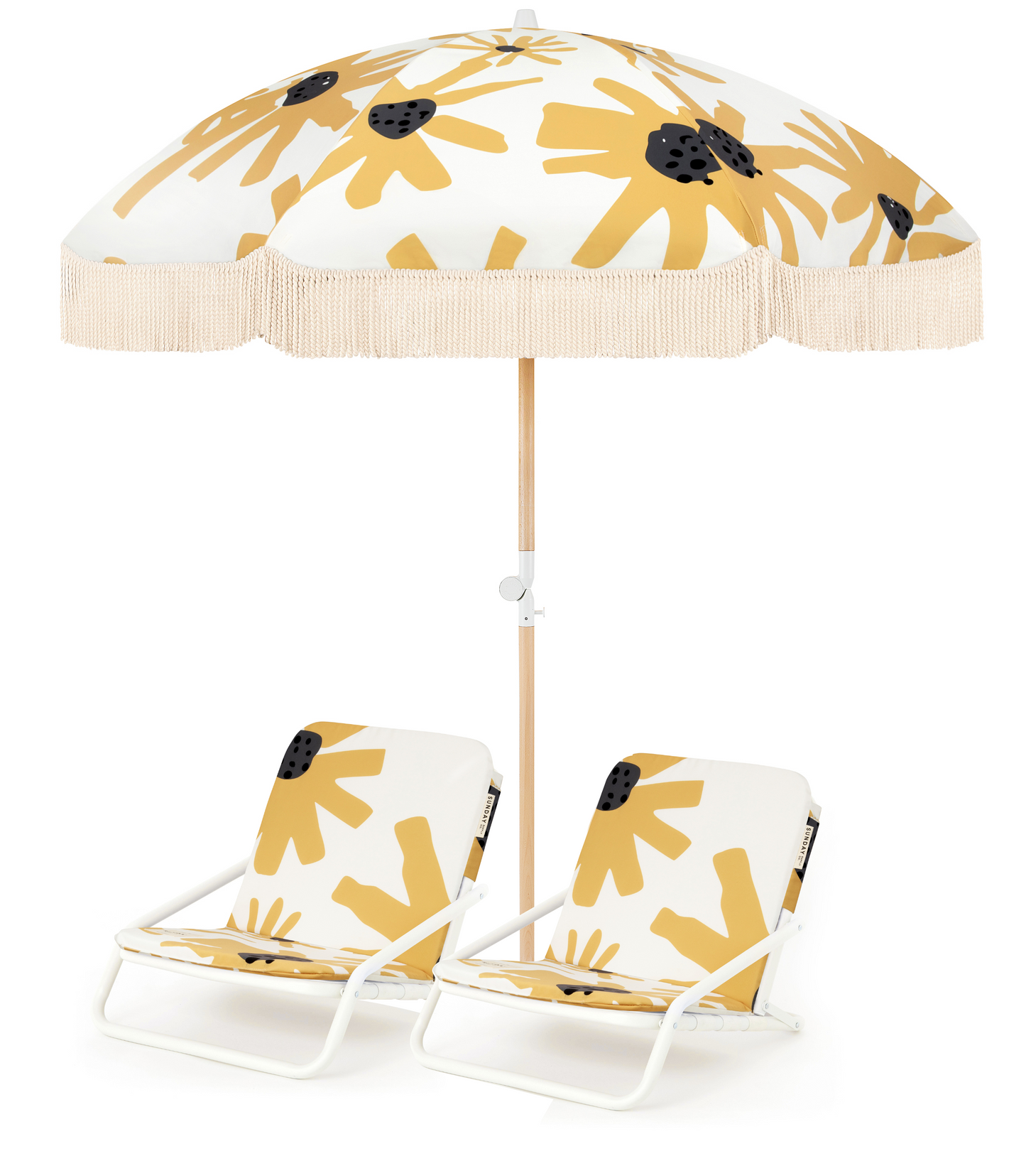 Summer Field Beach Umbrella & Beach Chair Set