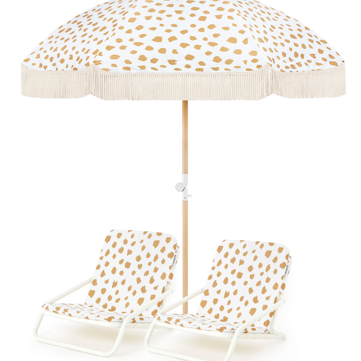 Golden Sands Beach Umbrella & Beach Chair Set