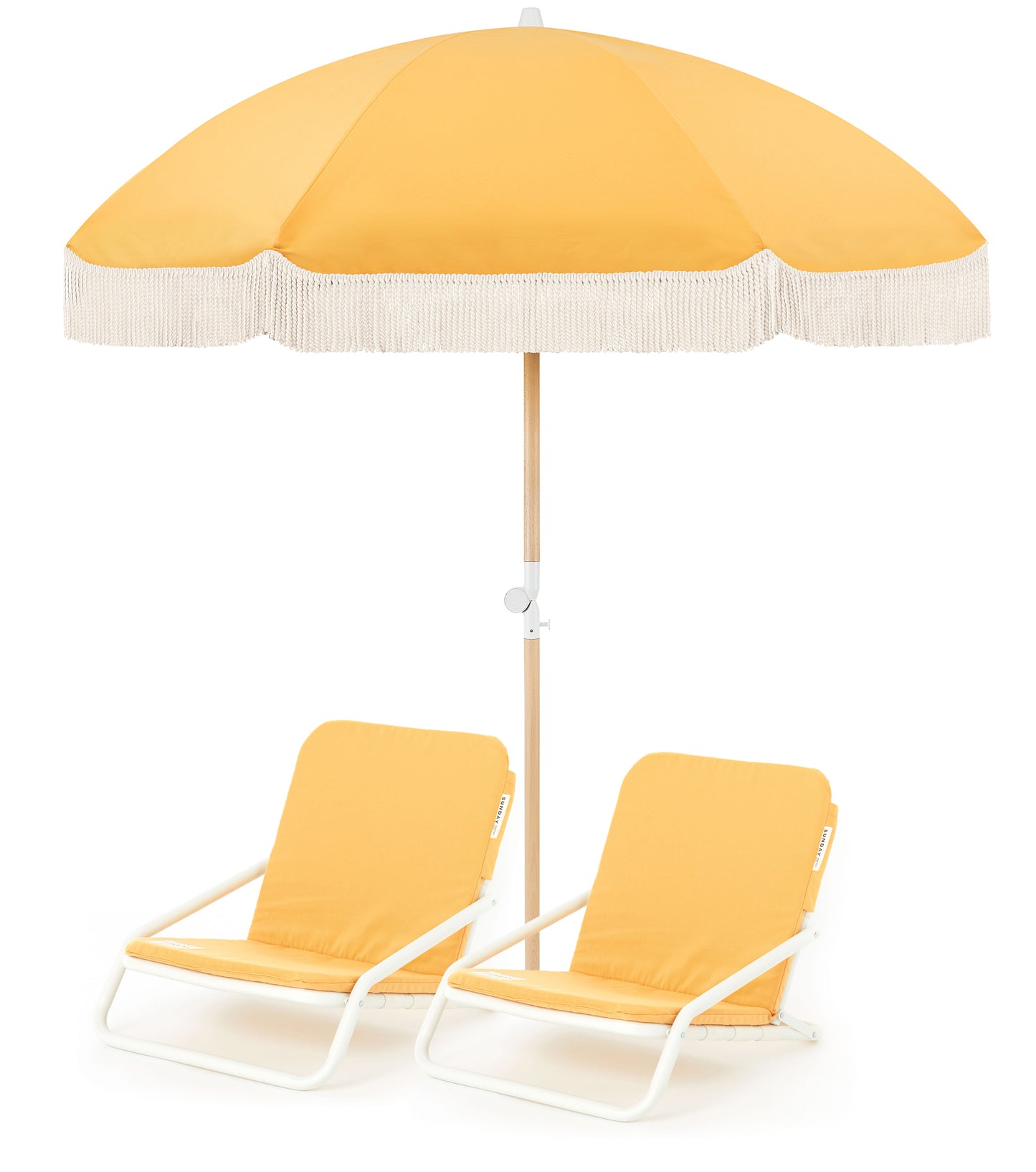 Golden Beach Umbrella & Beach Chair Set
