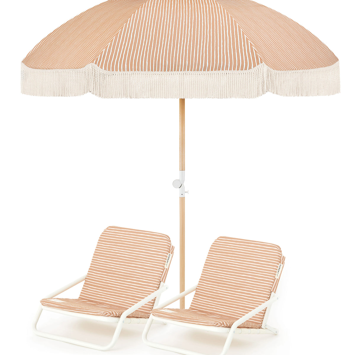 Summer Deck Beach Umbrella & Beach Chair Set