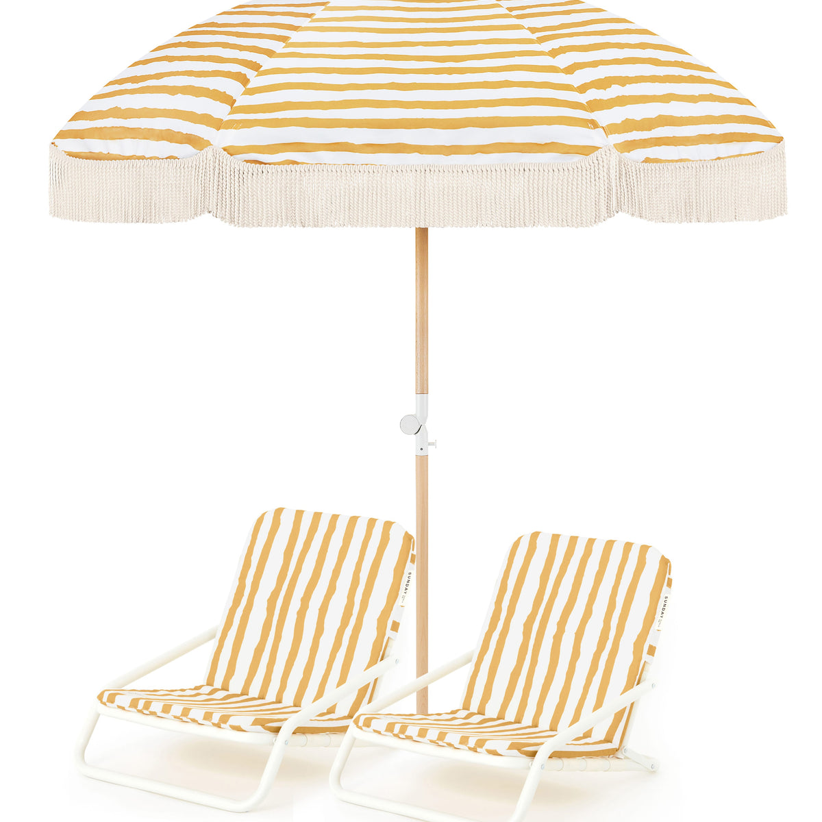 Sun Ray Beach Umbrella & Beach Chair Set